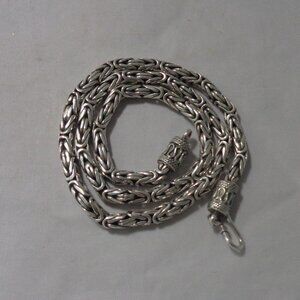 Vintage Sterling Silver Byzantine Necklace 17" 41.2 gr
